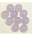 Perles en pierre naturelle ou Gemme - Jade Violet Clair Teintée - 4mm - Lot de 10 perles