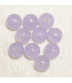 Perles en pierre naturelle ou Gemme - Jade Violet Clair Teintée - 6mm - Lot de 10 perles