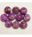 Perles en pierre naturelle ou Gemme - Jaspe Impression Violet - 4mm - Lot de 10 perles