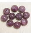 Perles rondes en Lépidolite - 10mm - Lot de 10 perles - Pierre naturelle ou Gemme