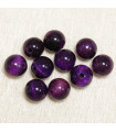 Perles en pierre naturelle ou Gemme - Oeil Du Tigre Violet - 6mm - Lot de 10 perles