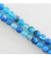 Fil de 38cm en Perles en pierre naturelle - Agate Teintée Bleu - 6mm