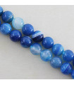 Fil de 38cm en Perles en pierre naturelle - Agate Teintée Bleu - 8mm