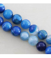 Fil de 38cm en Perles en pierre naturelle - Agate Teintée Bleu - 10mm