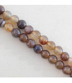 Fil de 38cm en Perles en pierre naturelle - Agate Teintée Marron - 6mm
