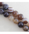 Fil de 38cm en Perles en pierre naturelle - Agate Teintée Marron - 10mm