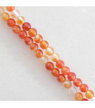 Fil de 38cm en Perles en pierre naturelle - Agate Teintée Orange - 4mm