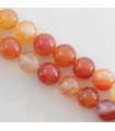 Fil de 38cm en Perles en pierre naturelle - Agate Teintée Orange - 10mm