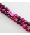 Fil de 38cm en Perles en pierre naturelle - Agate Teintée Rose - 6mm