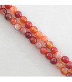 Fil de 38cm en Perles en pierre naturelle - Agate Teintée Rouge - 4mm