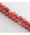 Fil de 38cm en Perles en pierre naturelle - Agate Teintée Rouge - 6mm