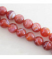 Fil de 38cm en Perles en pierre naturelle - Agate Teintée Rouge - 10mm