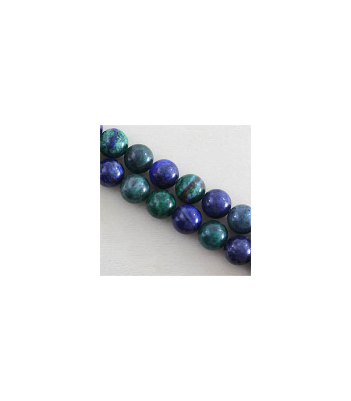 Fil de 38cm en Perles en pierre naturelle - Chrysocolle Azurite - 10mm