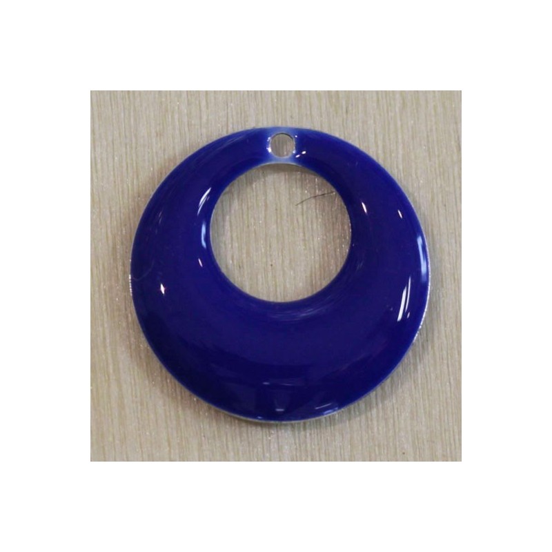Sequin Emaillé en résine époxy donut's 18mm - Bleu marine
