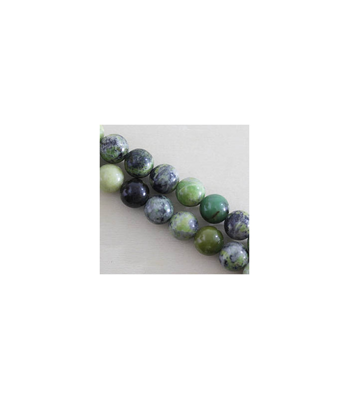 Perles rondes en Chrysoprase - 10mm - Fil de 38cm - Pierre naturelle ou Gemme
