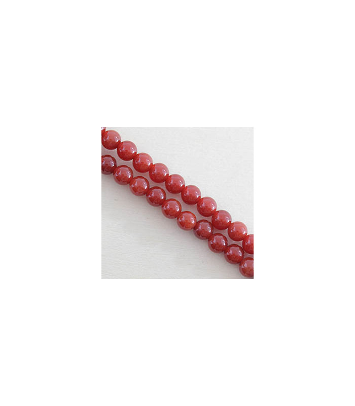 Perles rondes en Cornaline - 6mm - Fil de 38cm - Pierre naturelle ou Gemme