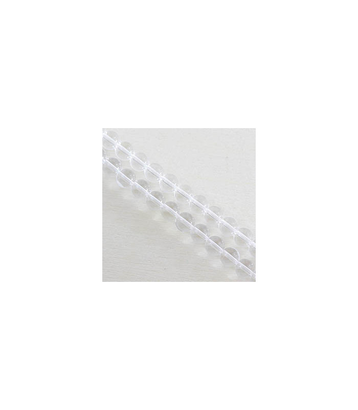 Fil de 38cm en Perles en pierre naturelle - Cristal de Roche - 6mm