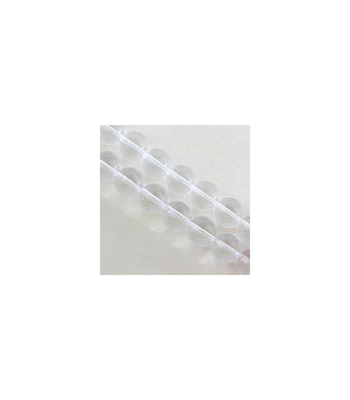 Fil de 38cm en Perles en pierre naturelle - Cristal de Roche - 10mm
