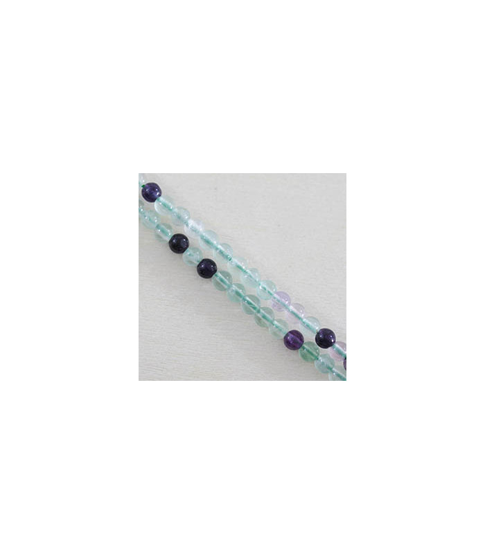 Perles rondes en Fluorite - 4mm - Fil de 38cm - Pierre naturelle ou Gemme