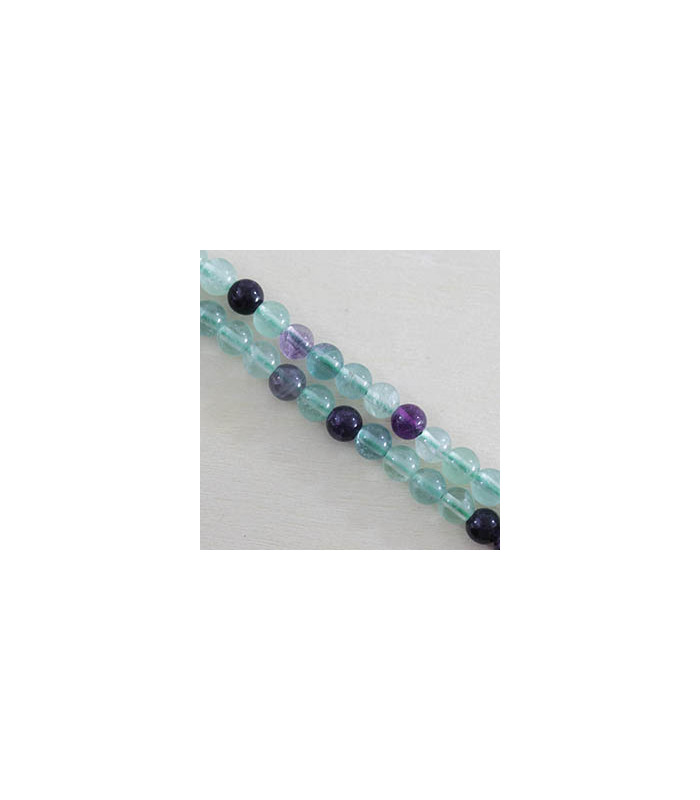 Perles rondes en Fluorite - 6mm - Fil de 38cm - Pierre naturelle ou Gemme