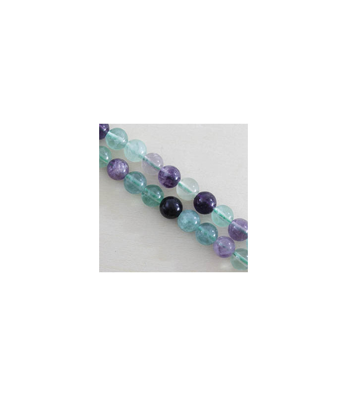 Perles rondes en Fluorite - 8mm - Fil de 38 cm - Pierre naturelle ou Gemme