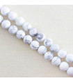 Perles rondes en Howlite - 6mm - Fil de 38cm - Pierre naturelle ou Gemme