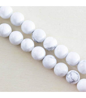 Fil de 38cm en Perles en pierre naturelle - Howlite - 8mm