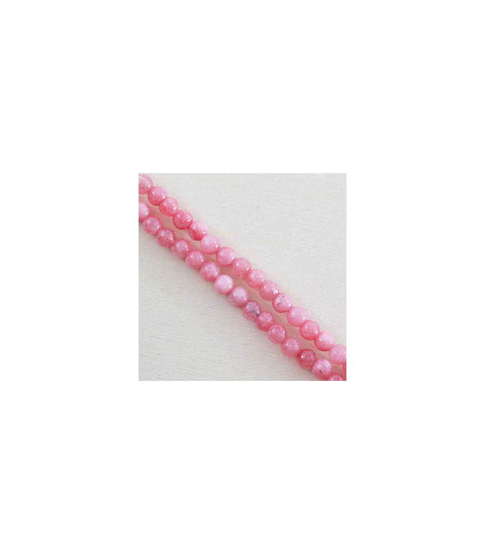 Fil de 38cm en Perles en pierre naturelle - Jade Teintée Rose - 6mm