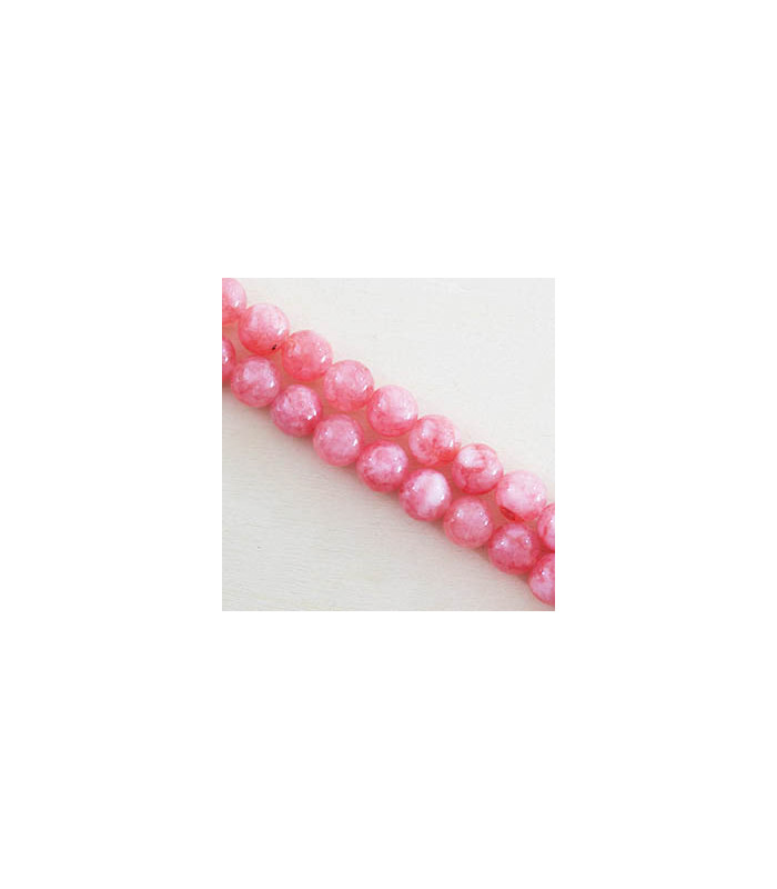 Fil de 38cm en Perles en pierre naturelle - Jade Teintée Rose - 8mm