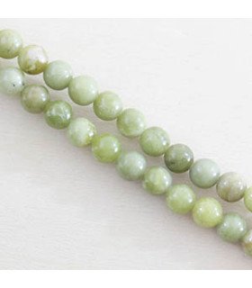 Fil de 38cm en Perles en pierre naturelle - Jade Verte de TaÏwan - 6mm