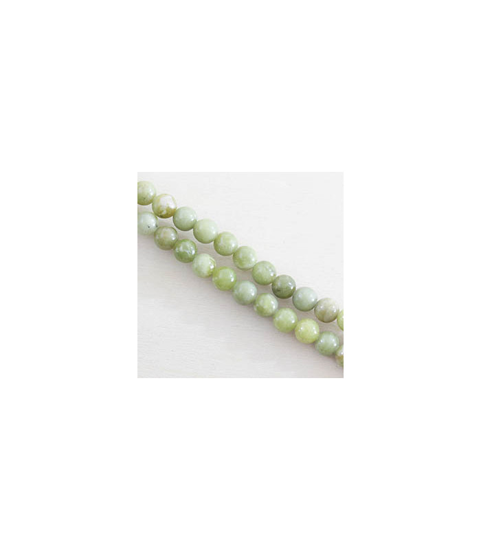 Perles rondes en Jade Vert de Taïwan - 6mm - Fil de 38cm - Pierre naturelle ou Gemme