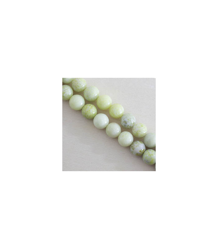 Fil de 38cm en Perles en pierre naturelle - Jaspe Citron - 8mm