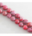 Fil de 38cm en Perles en pierre naturelle - Jaspe Impression Teinté Rouge - 8mm