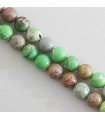 Fil de 38cm en Perles en pierre naturelle - Jaspe Impression Teinté Vert Clair - 8mm