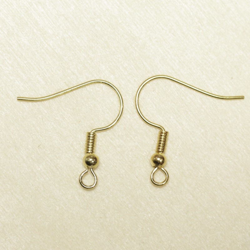 Boucles d'oreilles Hameçons avec boules - Doré - La Paire