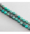 Fil de 38cm en Perles en pierre naturelle - Jaspe Impression Teinté Vert Foncé - 4mm