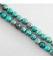Fil de 38cm en Perles en pierre naturelle - Jaspe Impression Teinté Vert Foncé - 6mm