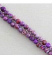 Fil de 38cm en Perles en pierre naturelle - Jaspe Impression Teinté Violet - 4mm