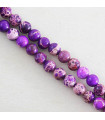 Fil de 38cm en Perles en pierre naturelle - Jaspe Impression Teinté Violet - 6mm