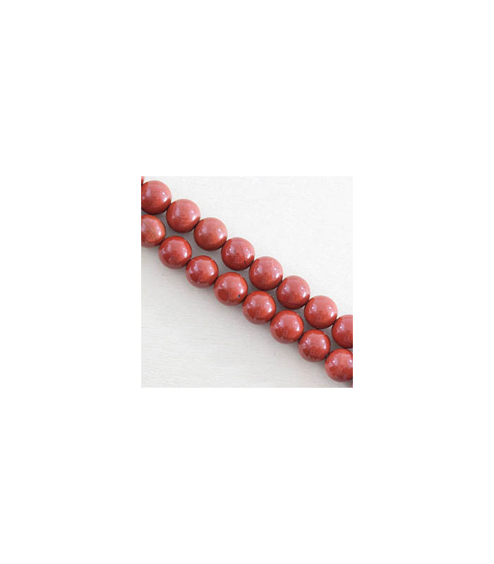 Fil de 38cm en Perles en pierre naturelle - Jaspe Rouge - 8mm