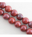 Fil de 38cm en Perles en pierre naturelle - Jaspe Rouge - 10mm