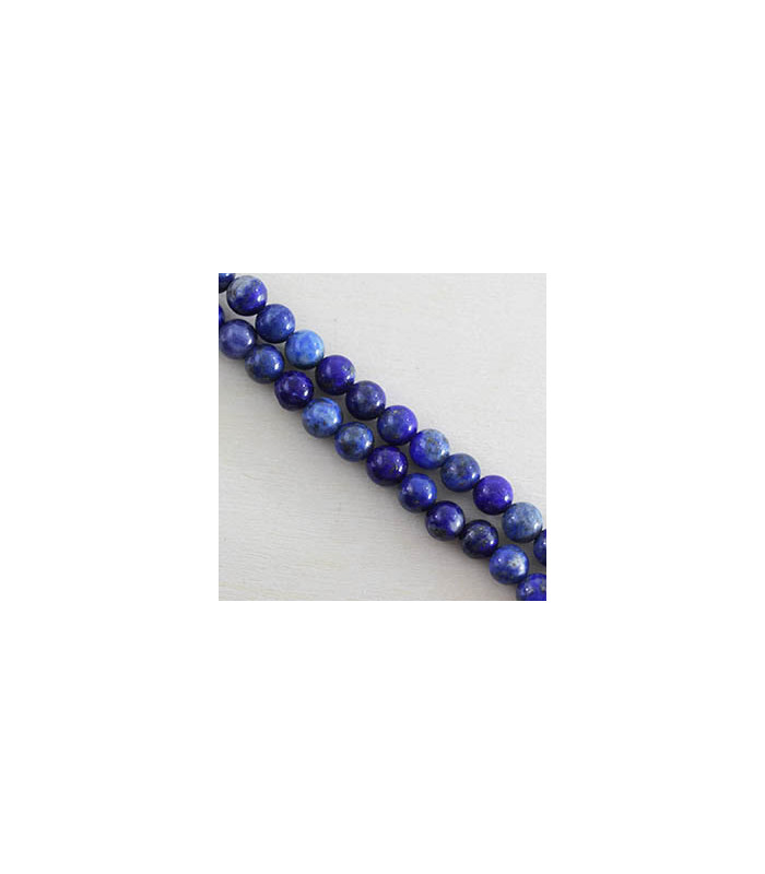 Perles rondes en Lapis Lazuli - 6mm - Fil de 38cm - Pierre naturelle ou Gemme