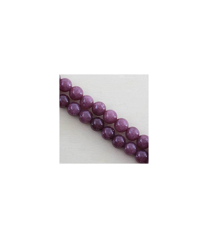 Perles rondes en Lépidolite - 8mm - Fil de 38 cm - Pierre naturelle ou Gemme