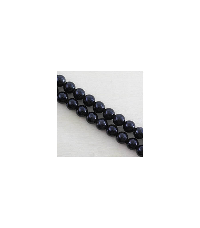 Fil de 38cm en Perles en pierre naturelle - Obsidienne Noire - 6mm