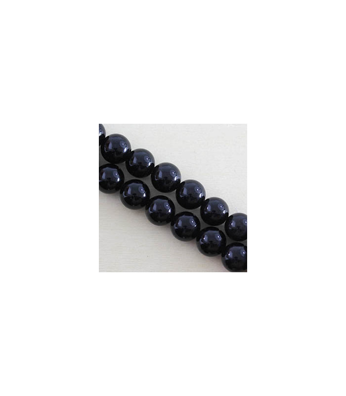 Fil de 38cm en Perles en pierre naturelle - Obsidienne Noire - 10mm