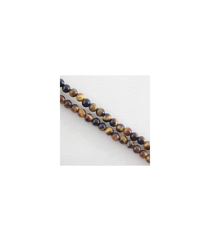 Fil de 38cm en Perles en pierre naturelle - Oeil du Tigre - 4mm