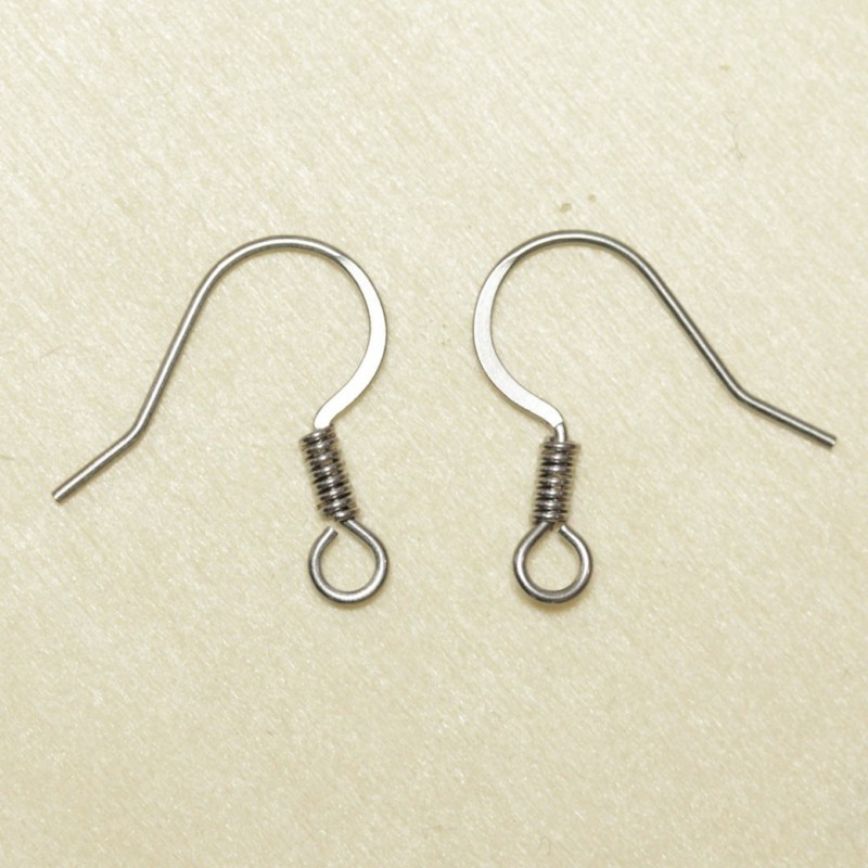 Boucles d'oreilles Hameçons Plats - Argenté foncé - La Paire