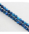 Fil de 38cm en Perles en pierre naturelle - Oeil du Tigre Teinté Bleu Foncé - 4mm