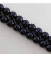 Perles rondes en Agate Noire ou Onyx Noir - 8mm - Fil de 38cm - Pierre naturelle ou Gemme