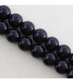 Perles rondes en Agate Noire ou Onyx Noir - 10mm - Fil de 38cm - Pierre naturelle ou Gemme